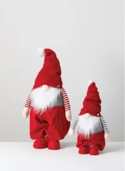 Sullivans Set Of 2 Oversized Standing Telescopic Gnome Figurines 44"H & 35"H Red