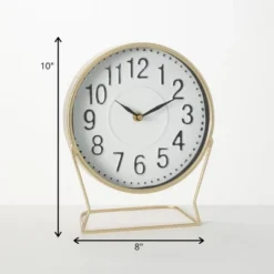 Sullivans Burnished Brass Desk Clock 10"H Gold -Cheap Sullivan Living Store GUEST 1cc7f313 4c51 42f9 b9fc d61071313524