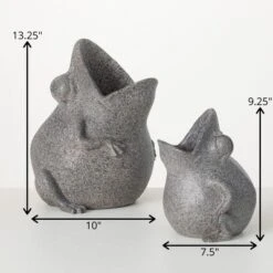 13.25"H Sullivans Tongue-In-Cheek Frog Planters Set Of 2, Gray -Cheap Sullivan Living Store GUEST 21f50a1a 18fa 4cd1 9587 338a7a4f65a2