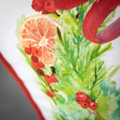 Sullivans Pine And Fruit Wreath Decorative Pillow Multicolor 18"H