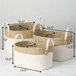 Sullivans Set Of 3 Basket 13"H, 12.5"H & 10.5"H White 7 Sullivans Set Of 3 Basket 13"H, 12.5"H & 10.5"H White -Cheap Sullivan Living Store GUEST 385dacd5 1a94 487c b78e 65d96221ad65