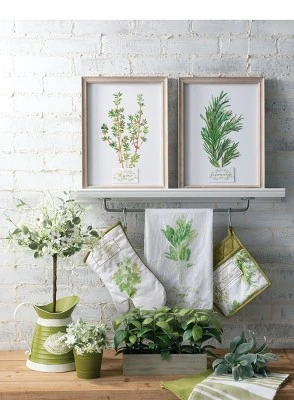 Sullivans Set Of 2 Artificial Daisy Eucalyptus Topiary 22"H & 19"H Green 3 Sullivans Set Of 2 Artificial Daisy Eucalyptus Topiary 22"H & 19"H Green - Image 3