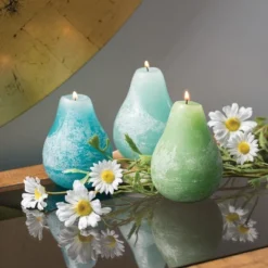 Sea Green Pear Candles Kit - Set Of 3