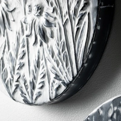 Sullivans Hammered Metal Wall Medallions Set Of 2, 23"H & 18"H Black 1 Sullivans Hammered Metal Wall Medallions Set Of 2, 23"H & 18"H Black