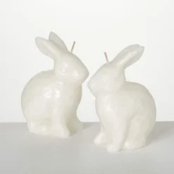 4.75"H Sullivans White Bunny Candle - Set Of 2, White -Cheap Sullivan Living Store GUEST 3e764962 48b6 42b4 a195 16fc19556f2b