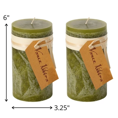 Moss Timber Pillar Candles - Set Of 2 4 Moss Timber Pillar Candles - Set Of 2 - Image 4