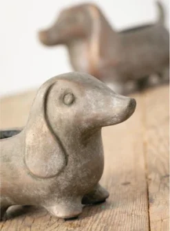 Cheap Sullivan Living Store 11 Sullivans Set Of 2 Dachshund Planter 5.5"H & 4.5"H Brown