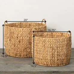 16.5"H Sullivans Handcrafted Fiber Baskets Set Of 2, Natural -Cheap Sullivan Living Store GUEST 5715f20d 56df 405d aa33 4e65c369da3d