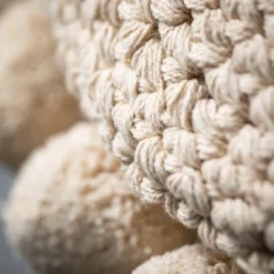 Sullivans Pom Pom Round Decorative Pillow Natural 22"H