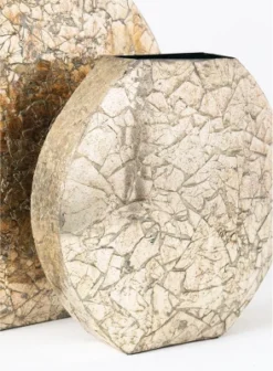 Sullivans Set Of 2 Mosaic Vase 15"H & 12"H Gold