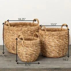 15.75"H Sullivans Chunky Woven Basket Set Of 3, Natural 9 15.75"H Sullivans Chunky Woven Basket Set Of 3, Natural -Cheap Sullivan Living Store GUEST 649362ef 0be2 4187 8ced 2e3ae166eaf7