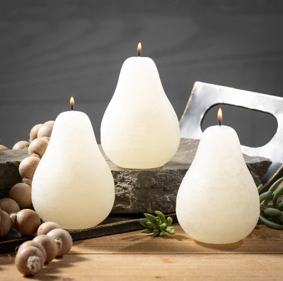 Melon White Pear Candles - Set Of 3 2 Melon White Pear Candles - Set Of 3 - Image 2