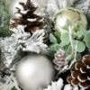 Sullivans Pine & Ornament Artificial Orb Decorative Filler 10"H Silver