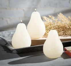Melon White Pear Candles - Set Of 3