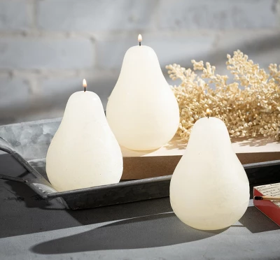 Melon White Pear Candles - Set Of 3 1 Melon White Pear Candles - Set Of 3