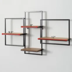 Sullivans Quadrate Open Wood Wall Shelf 20"H Black -Cheap Sullivan Living Store GUEST 87b6c778 339b 4e67 9f88 f551dd0c3eed