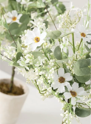 Sullivans Set Of 2 Artificial Daisy Eucalyptus Topiary 22"H & 19"H Green 1 Sullivans Set Of 2 Artificial Daisy Eucalyptus Topiary 22"H & 19"H Green