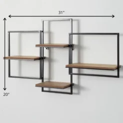 Sullivans Quadrate Open Wood Wall Shelf 20"H Black -Cheap Sullivan Living Store GUEST 8f1fc26f 91d5 41eb bb3c e95346099fcd