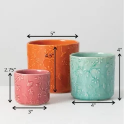 Sullivans Set Of 3 Floral Relief Flower Planter 4.5"H, 4"H & 2.75"H Red 7 Sullivans Set Of 3 Floral Relief Flower Planter 4.5"H, 4"H & 2.75"H Red -Cheap Sullivan Living Store GUEST bca71ada 56f4 4067 a084 e8238e93fe93