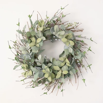 Sullivans Artificial Lambs Ear Willow Thistle Wreath 5 Sullivans Artificial Lambs Ear Willow Thistle Wreath - Image 5