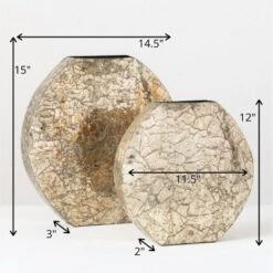 Sullivans Set Of 2 Mosaic Vase 15"H & 12"H Gold -Cheap Sullivan Living Store GUEST c6971c97 ccbc 4c47 8568 8b75f13921b7