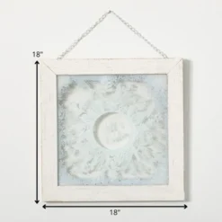 Sullivans Framed Frosted Wreath Wall Art White 18"H Glass -Cheap Sullivan Living Store GUEST cc159289 17df 4f76 a657 433504757d60