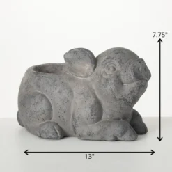 7.75"H Sullivans Charcoal Piglet Planter, Gray -Cheap Sullivan Living Store GUEST d7d76d3a 33e1 455d 9a35 adee45cc08c2