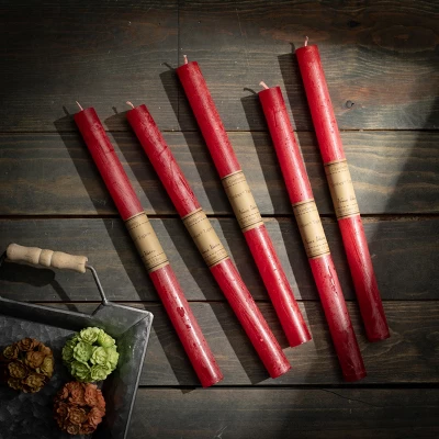 Cranberry Timber Tapers - Set Of 12 1 Cranberry Timber Tapers - Set Of 12