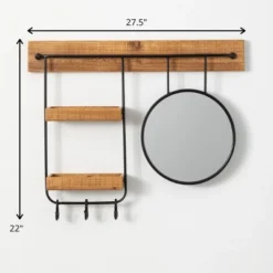 Sullivans Hanging Mirrored Modular Shelf 22"H Black -Cheap Sullivan Living Store GUEST e542d69a 6f62 4ae0 97bb a659ca04b029