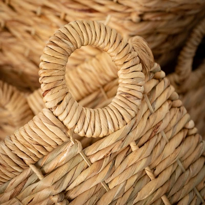 16.25"H Sullivans Seagrass Handled Basket Set Of 4, Natural 1 16.25"H Sullivans Seagrass Handled Basket Set Of 4, Natural