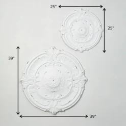Sullivans Brushed White Wall Medallions Set Of 2, 39"H & 25"H White -Cheap Sullivan Living Store GUEST e9cc137b 1e8e 4f9f 95b0 bb0e01f3cf7a