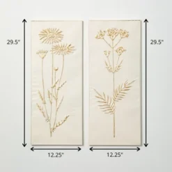Sullivans Gold-Brushed Botanical Panels Set Of 2, 29.5"H Multicolored -Cheap Sullivan Living Store GUEST eb78e282 1540 4219 b281 2d5f6d9cc072