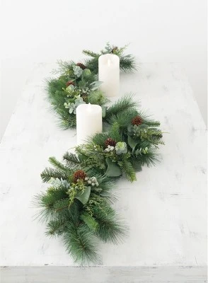 Sullivans Artificial Mixed Pine And Eucalyptus Garland 72"L Green 1 Sullivans Artificial Mixed Pine And Eucalyptus Garland 72"L Green