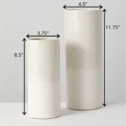 Sullivans Set Of 2 Ceramic Vases 11.75"H & 8.5"H Off-White -Cheap Sullivan Living Store GUEST ee1d82a2 a5b5 46f5 b4e3 957afb89f084