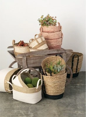 Sullivans Set Of 3 Basket 13"H, 12.5"H & 10.5"H White 2 Sullivans Set Of 3 Basket 13"H, 12.5"H & 10.5"H White - Image 2