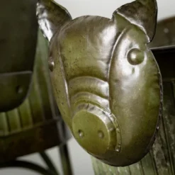 Sullivans Set Of 2 Farm Animal Planters 35.5"H & 29"H Green