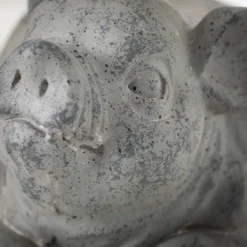 7.75"H Sullivans Charcoal Piglet Planter, Gray