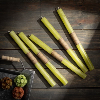 Green Grape Timber Tapers - Set Of 12 1 Green Grape Timber Tapers - Set Of 12